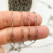 Oxidized Sterling Silver Paperclip Chain